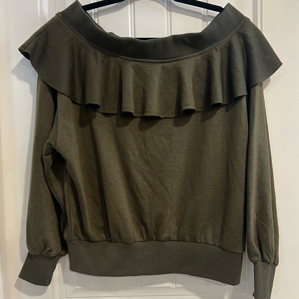 Fashion Nova Ready For‎ The Weekend Olive Sweatshirt. Size Large. NWT. - Picture 2 of 12